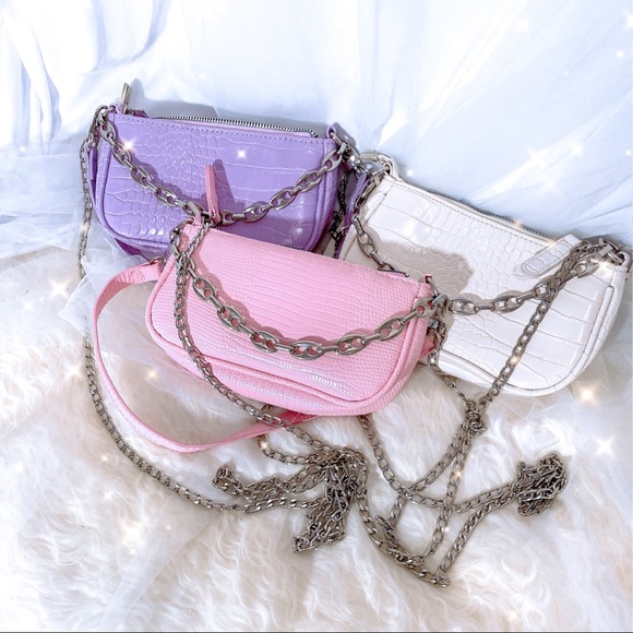 2 LEFT🔥PINK Candy Mini PU Leather Crossbody Shoulder Bag - Picture 3 of 11